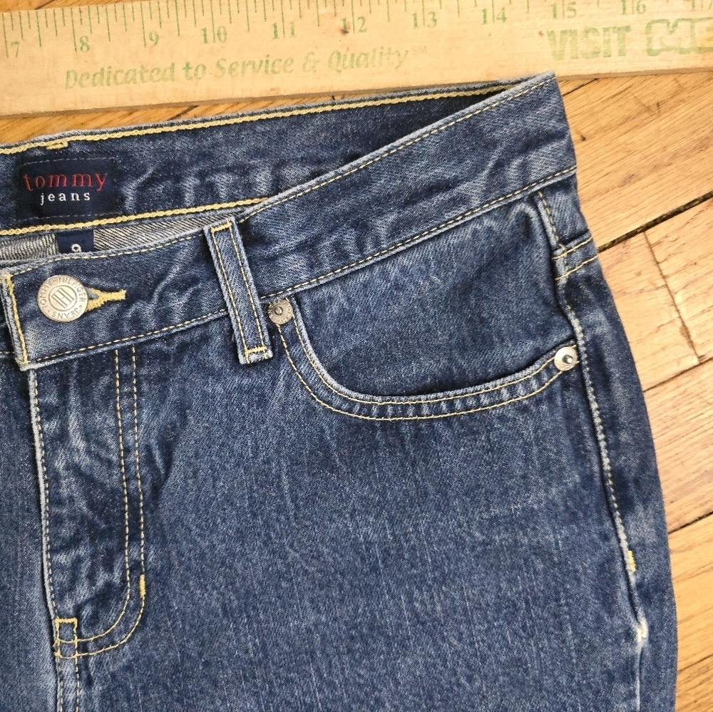TOMMY HILFIGER VINTAGE JAMIL 2000 Women's Bootcut Denim Jeans Size 9 Juniors Y2K - Picture 11 of 13